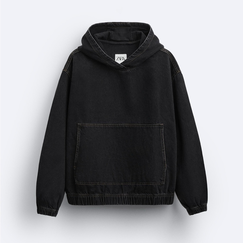 Zara men’s denim hooded sweatshirt XL